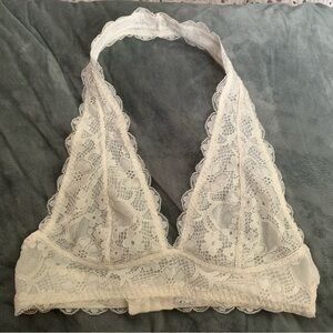NWOT Free people Galloon Lace halter bra in ivory size small